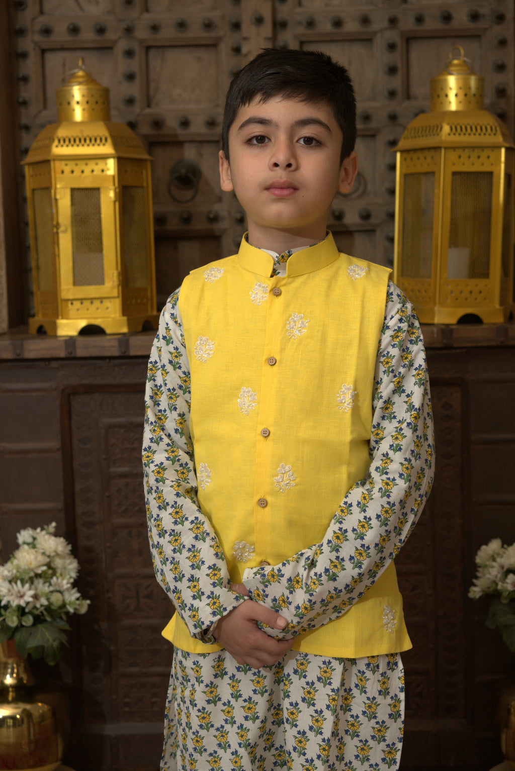 LINEN JACKET SET YELLOW