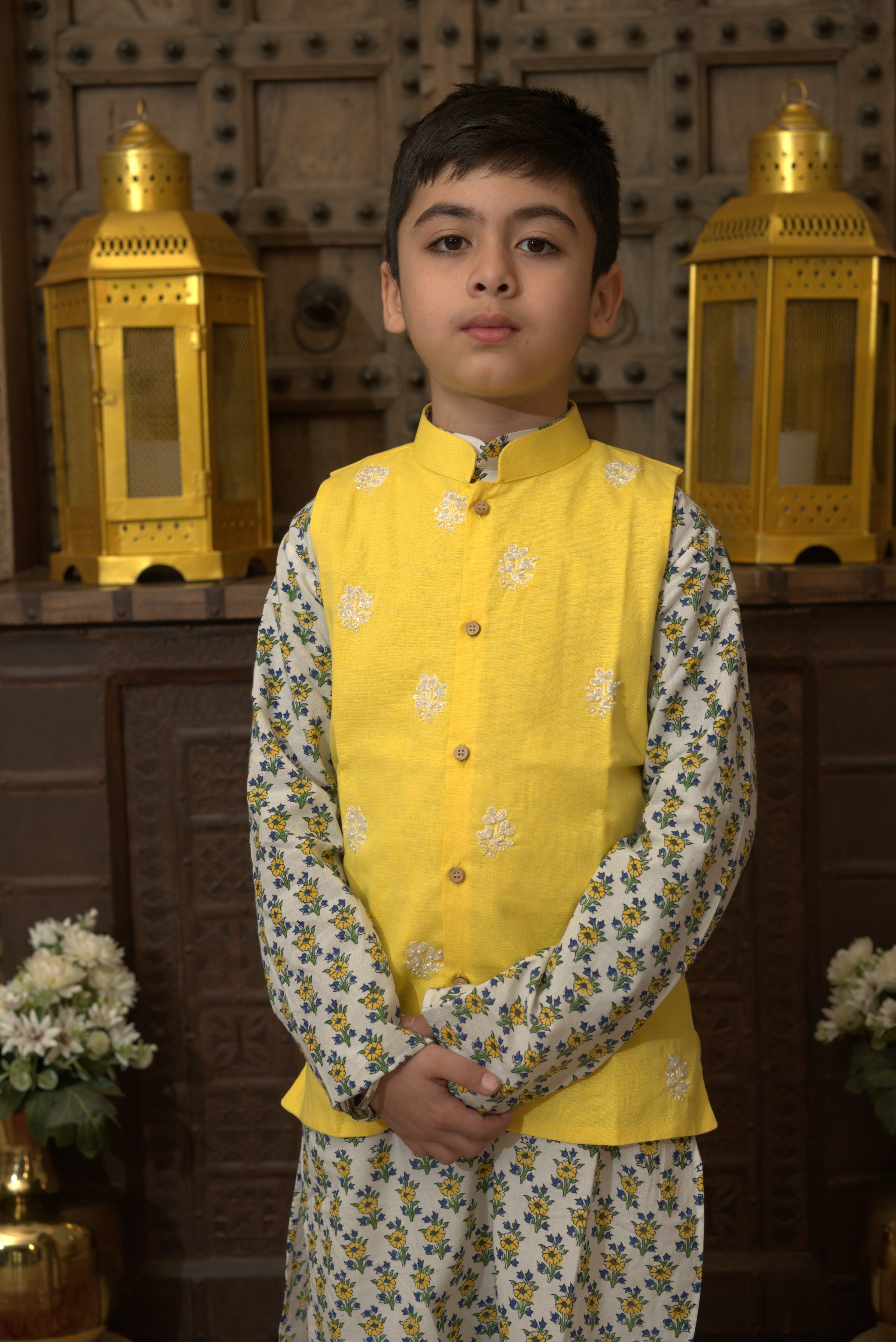 LINEN JACKET SET YELLOW