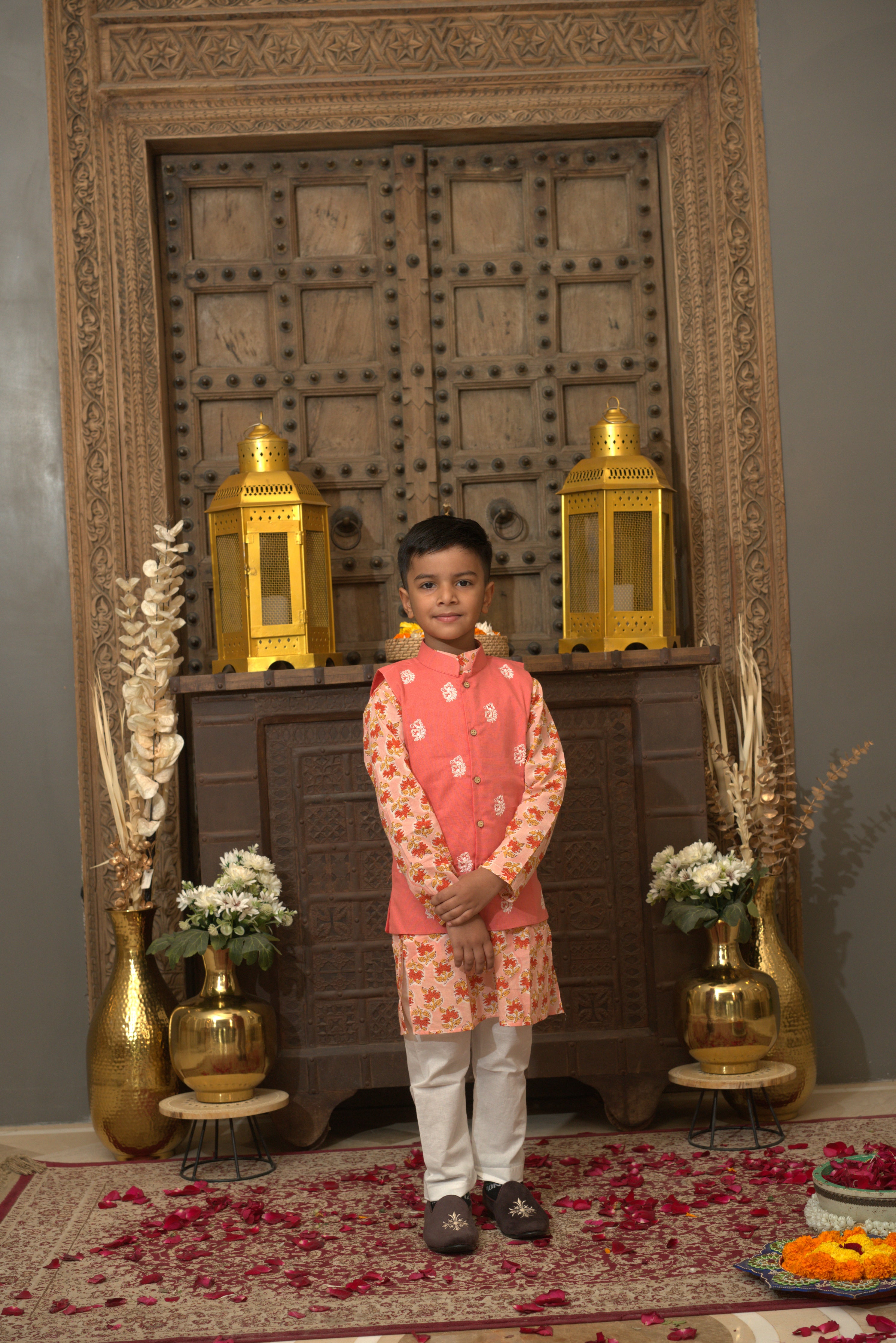 LINEN JACKET SET RUST