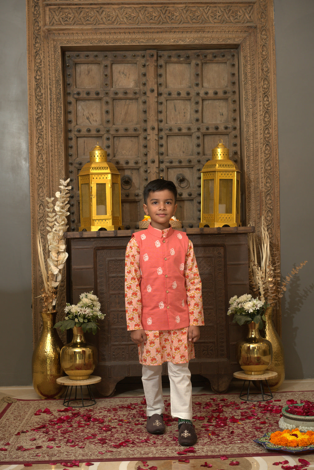 LINEN JACKET SET RUST