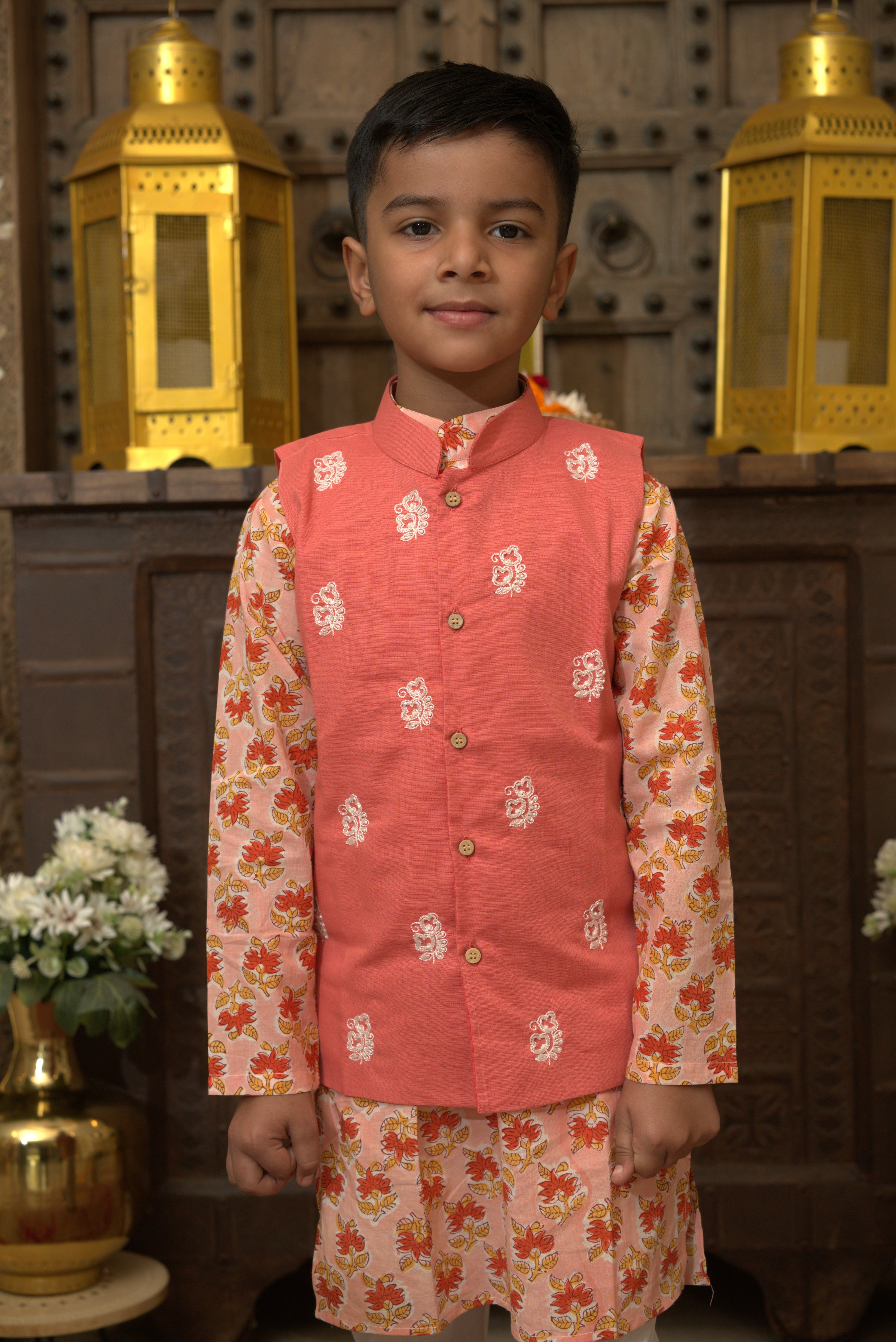 LINEN JACKET SET RUST