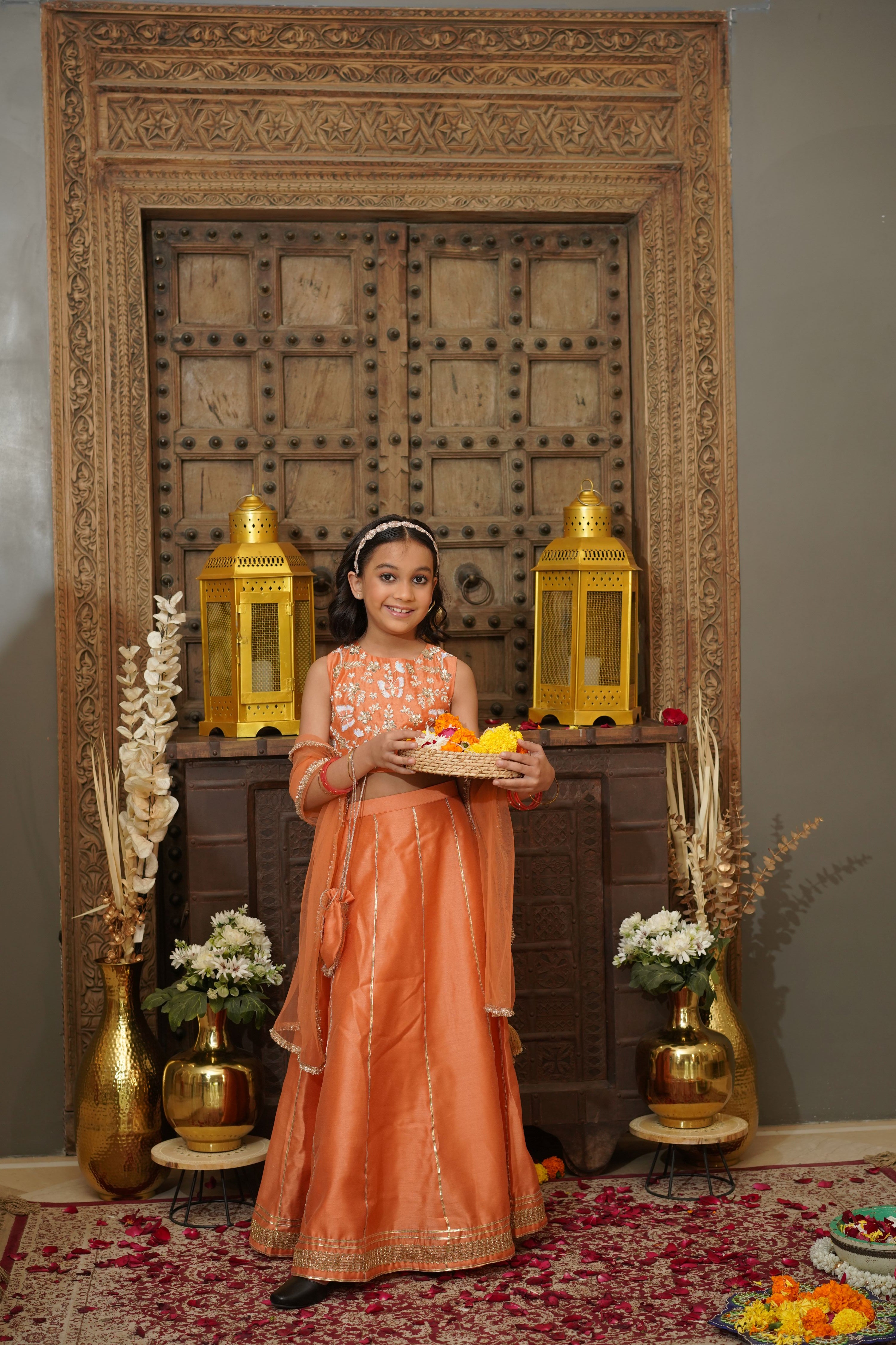 BAGH LEHENGA SET ORANGE