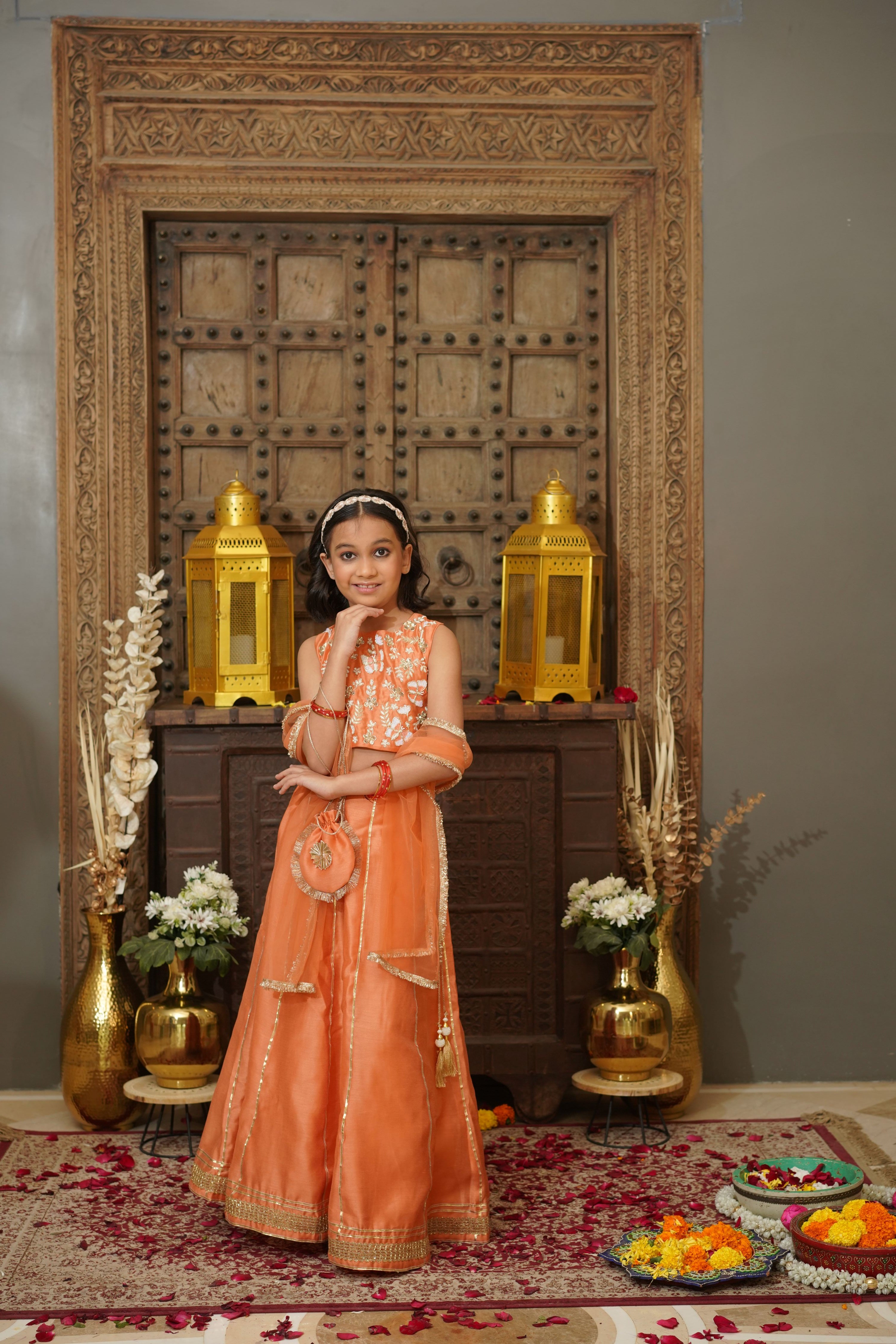 BAGH LEHENGA SET ORANGE