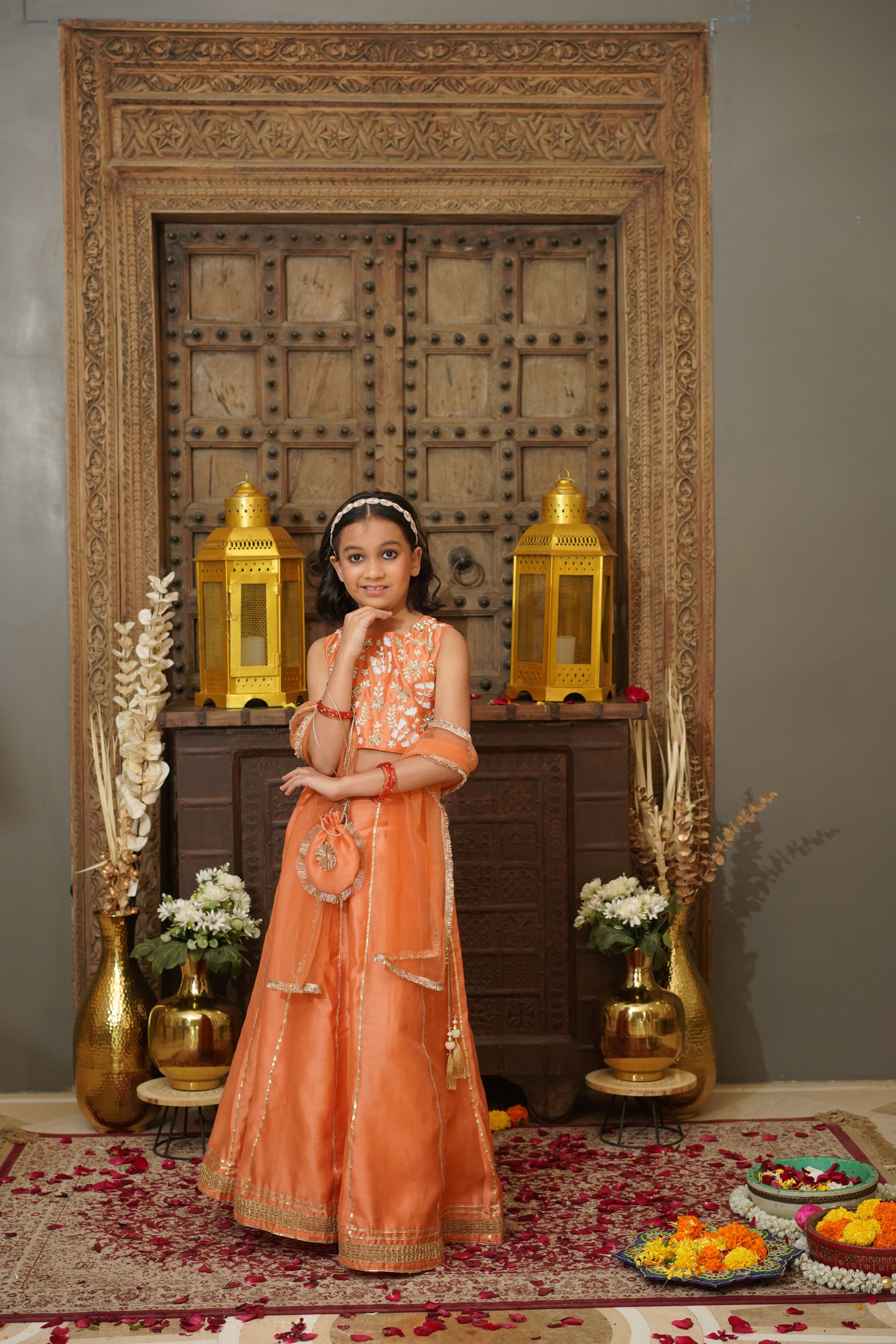 BAGH LEHENGA SET ORANGE