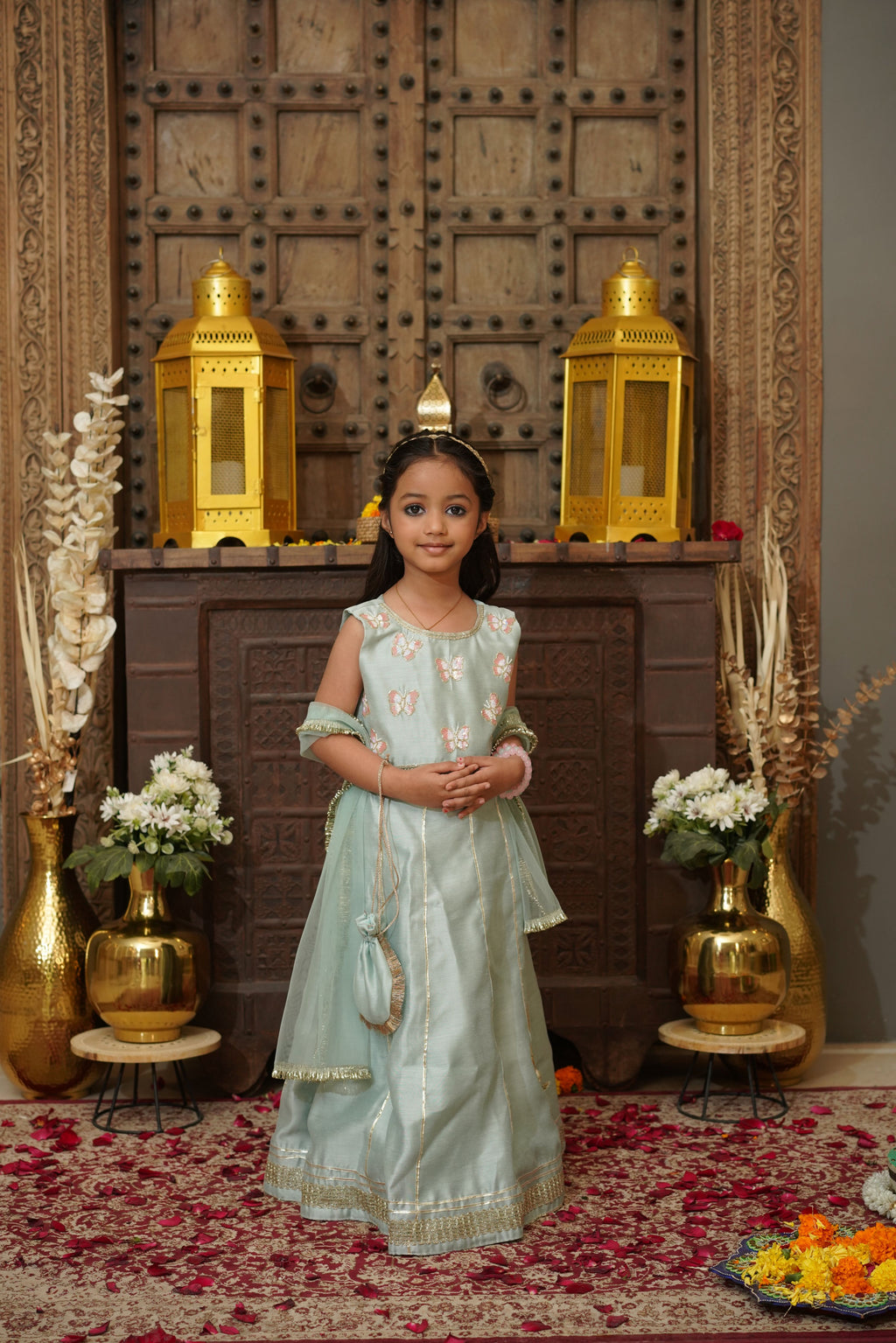 TITLI LEHENGA SET MINT GREEN