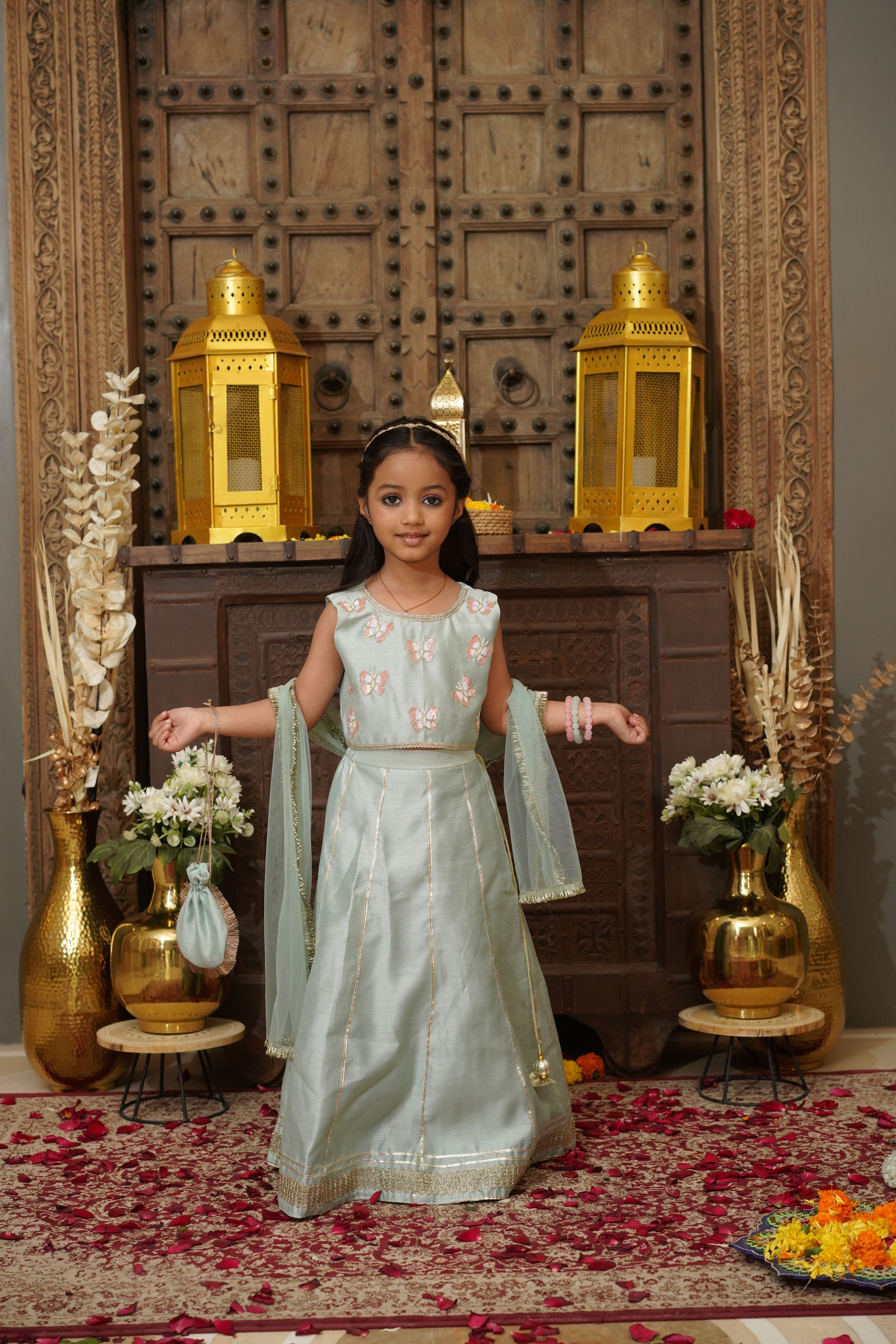 TITLI LEHENGA SET MINT GREEN