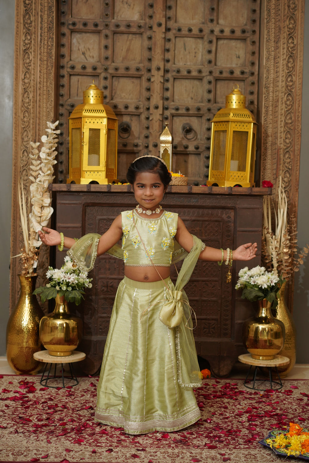 KAANCH LEHENGA SET GREEN