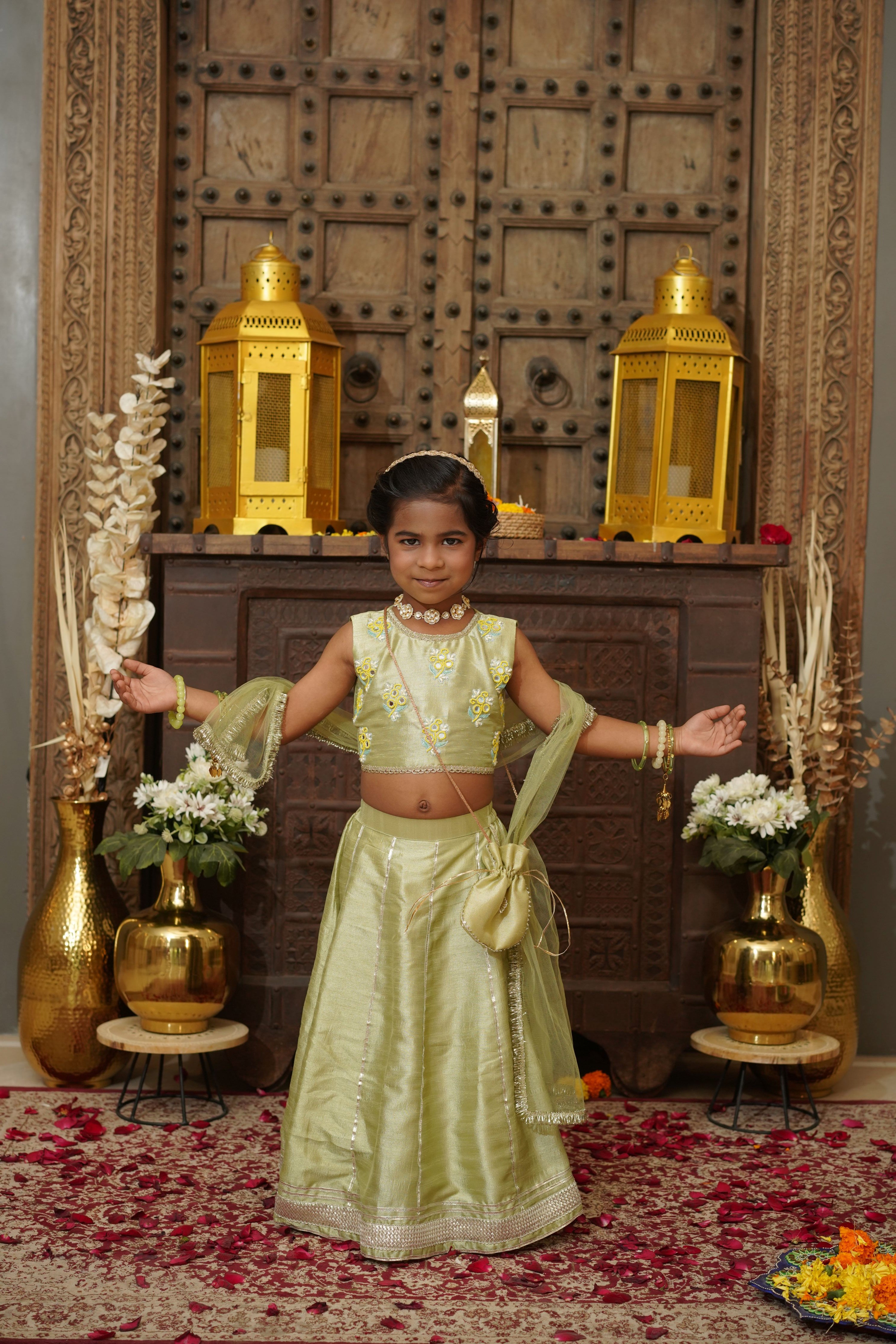 KAANCH LEHENGA SET GREEN