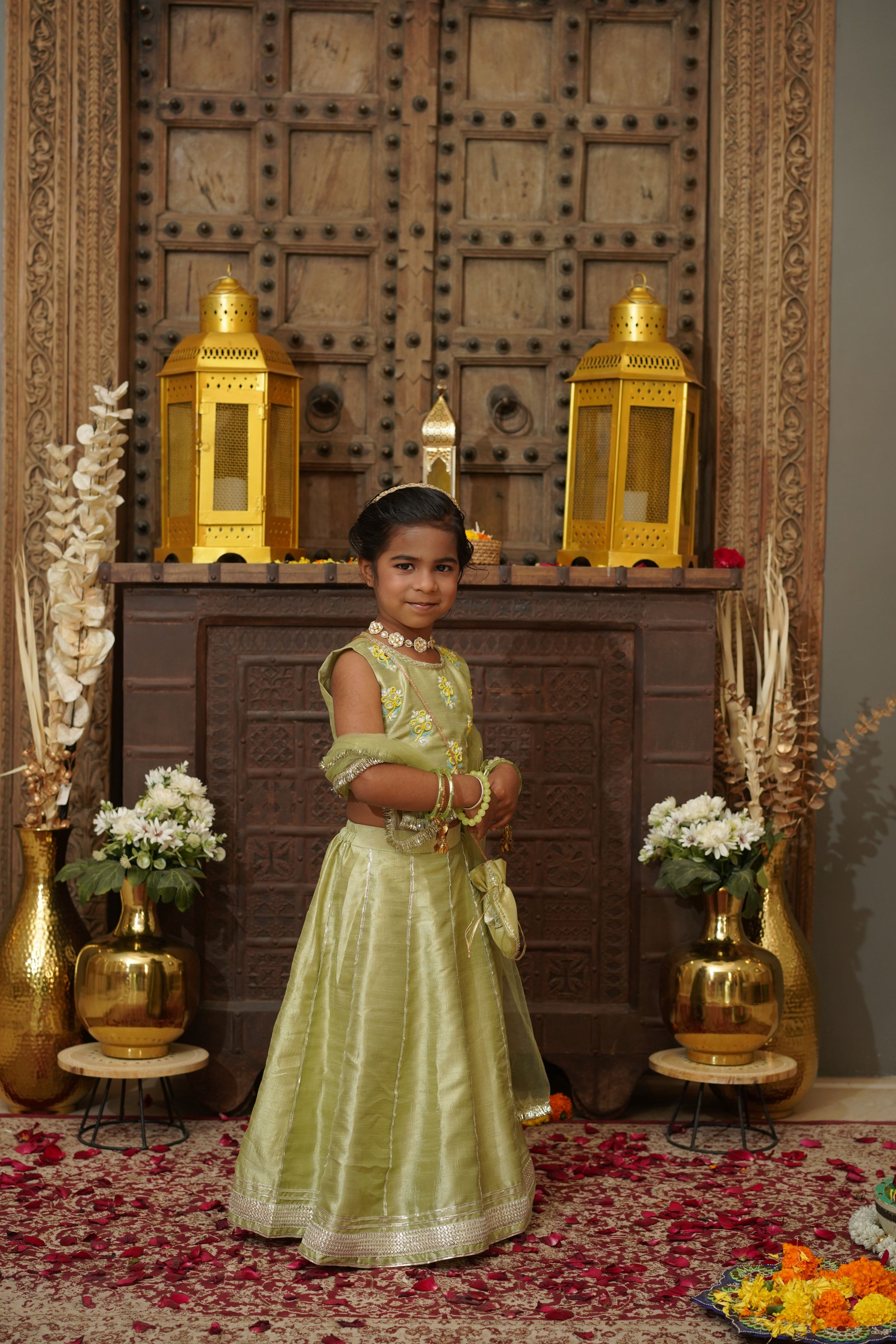 KAANCH LEHENGA SET GREEN