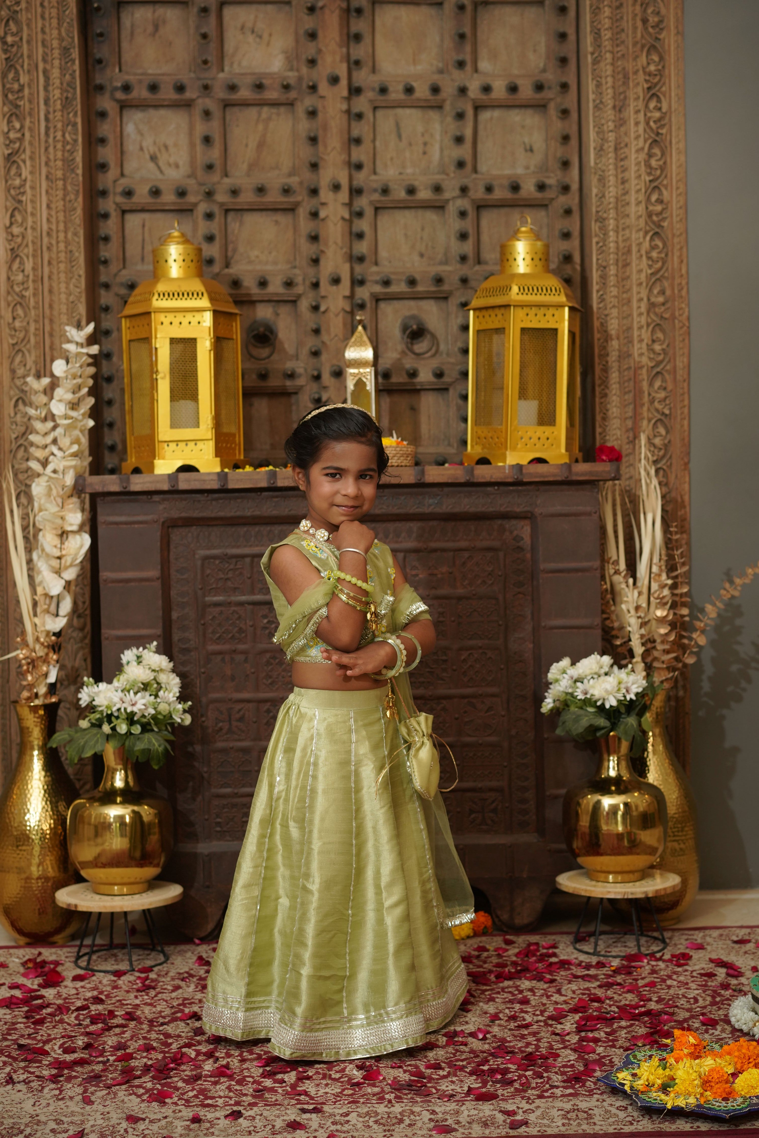 KAANCH LEHENGA SET GREEN