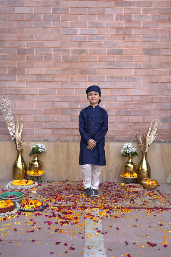 MOONLIGHT FRONTOPEN KURTA SET BLUE