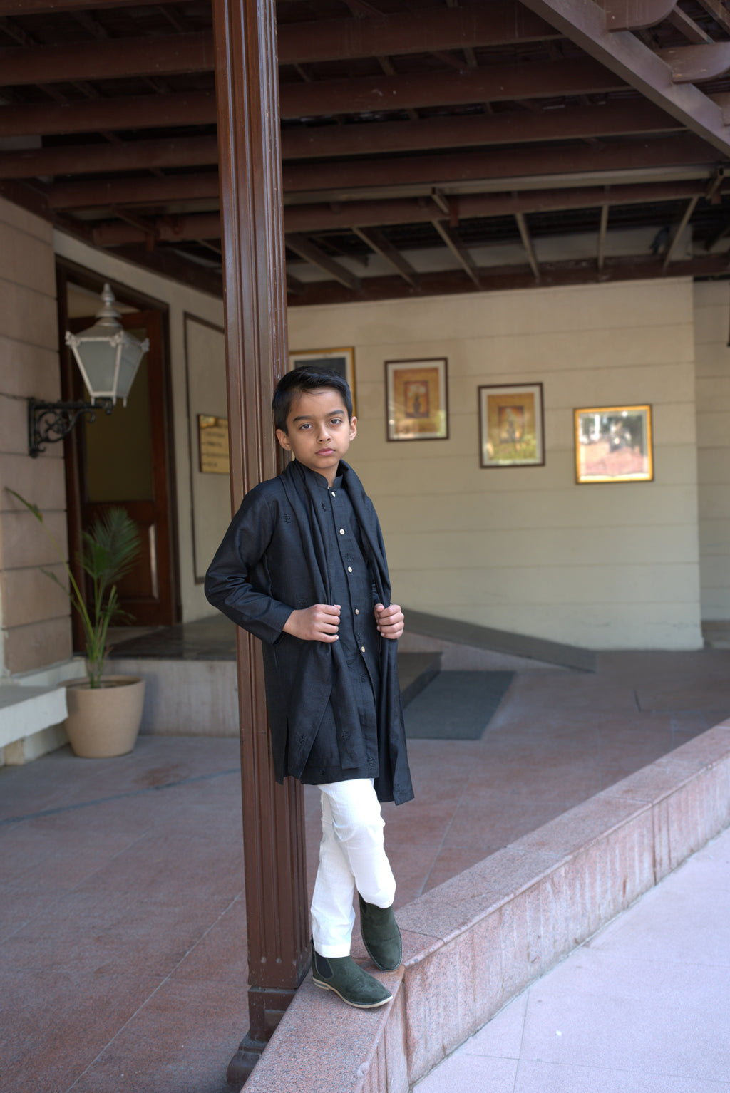 STARDUST  FRONTOPEN  KURTA SET BLACK