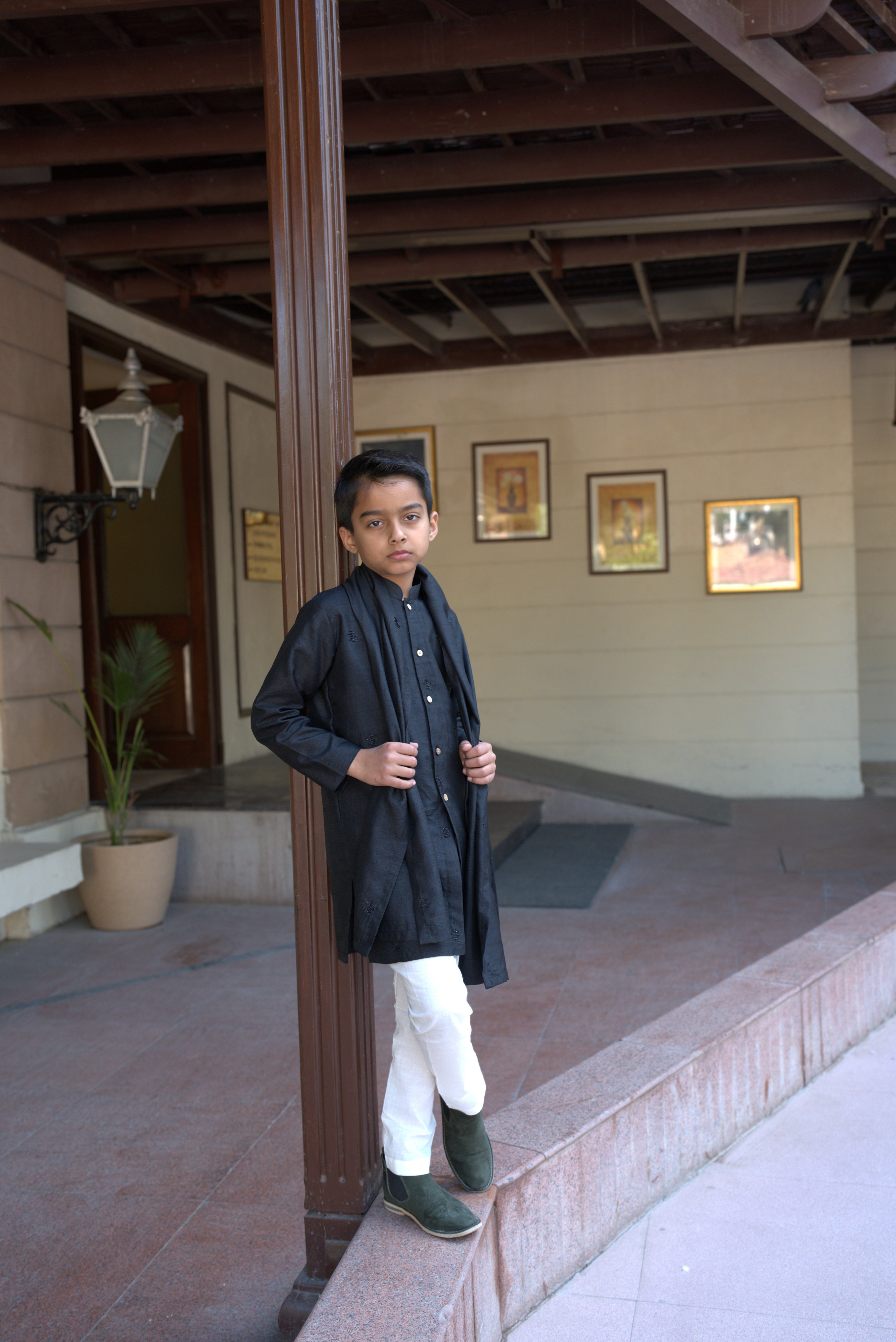 STARDUST  FRONTOPEN  KURTA SET BLACK