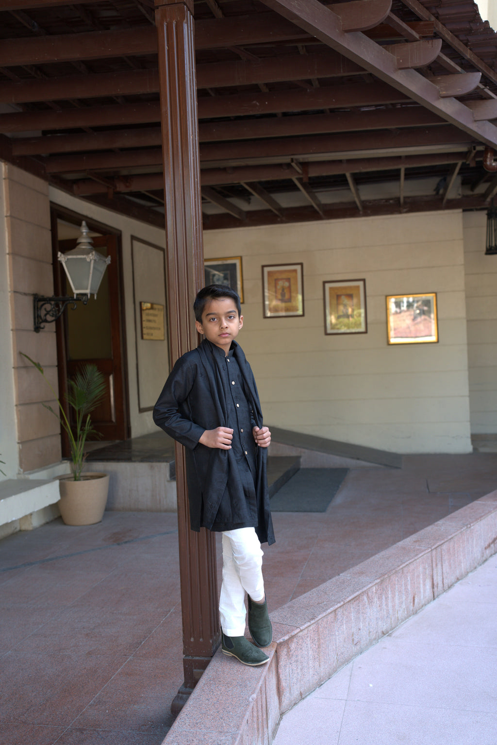 STARDUST  FRONTOPEN  KURTA SET BLACK