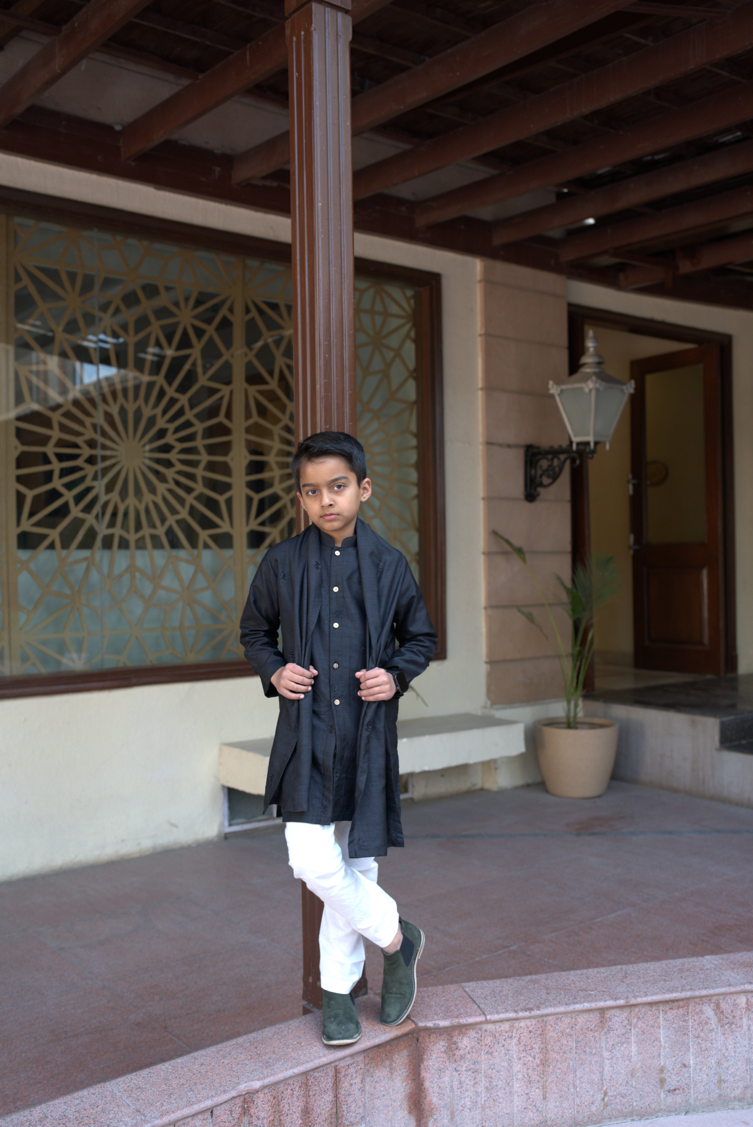 STARDUST  FRONTOPEN  KURTA SET BLACK