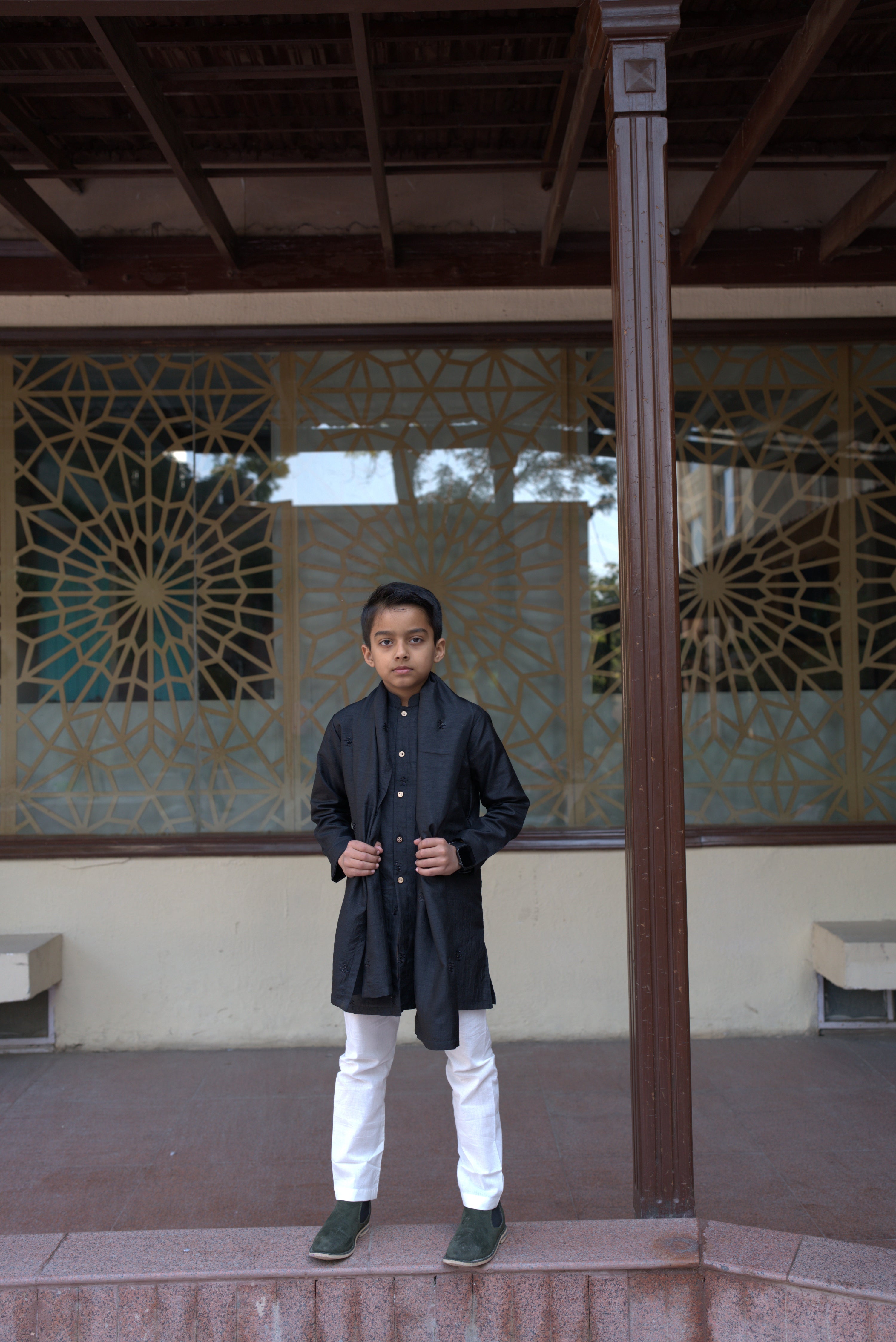 STARDUST  FRONTOPEN  KURTA SET BLACK