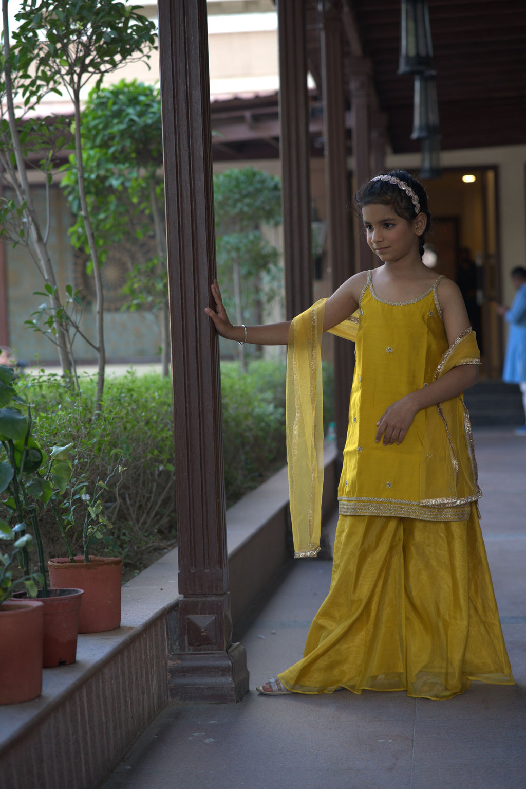 GULABOO ORGANZA DRESS YELLOW