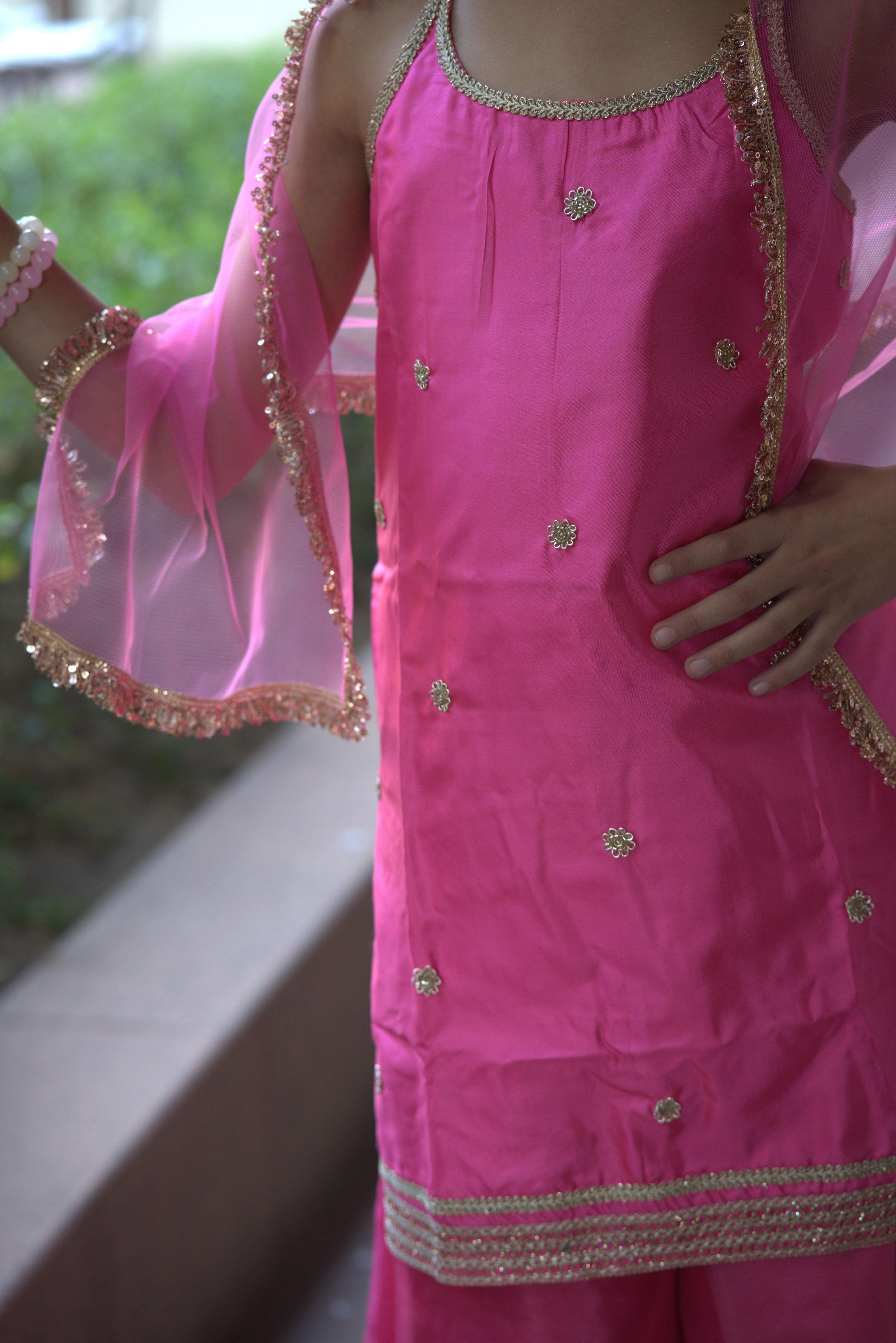 GULABOO ORGANZA DRESS PINK