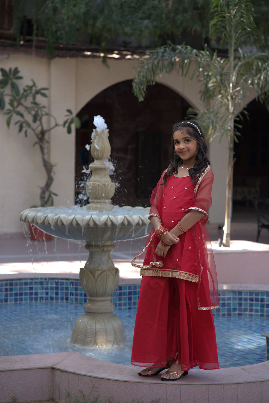 GULABOO ORGANZA DRESS RED