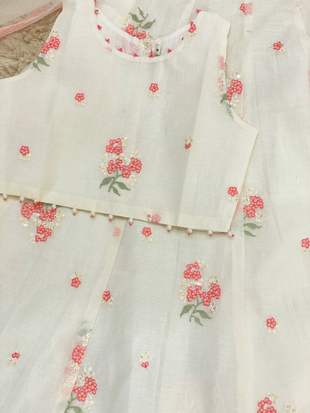 Mul Floral Lehenga Set for Girls by Marwar Rootss