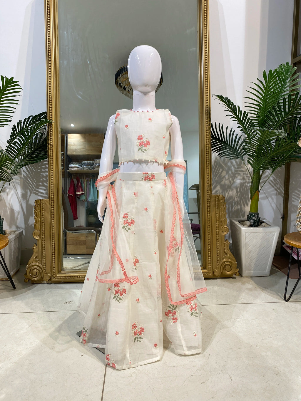 Mul Floral Lehenga Set for Girls by Marwar Rootss