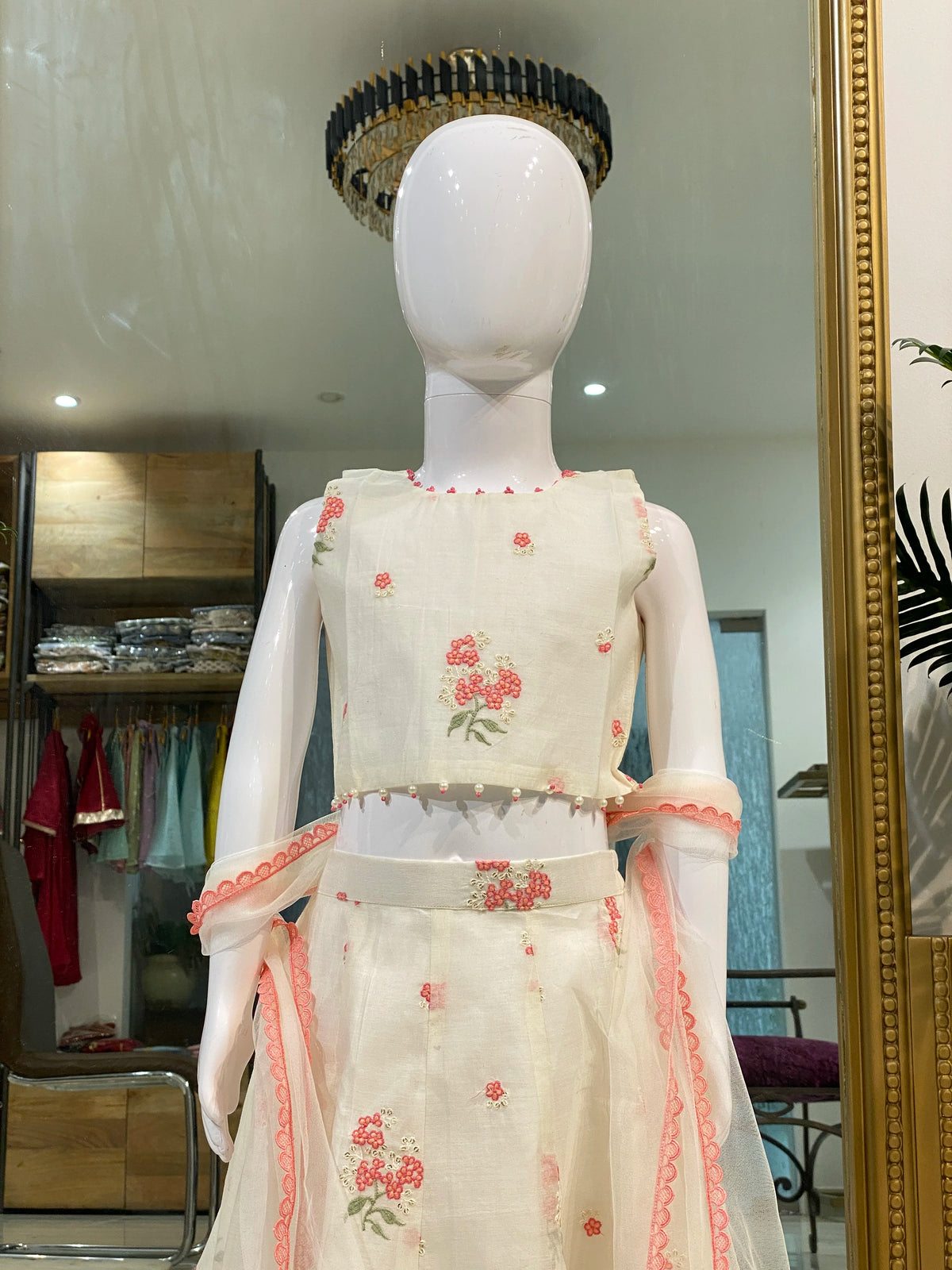 Mul Floral Lehenga Set for Girls by Marwar Rootss