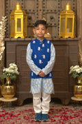 LINEN JACKET SET BLUE