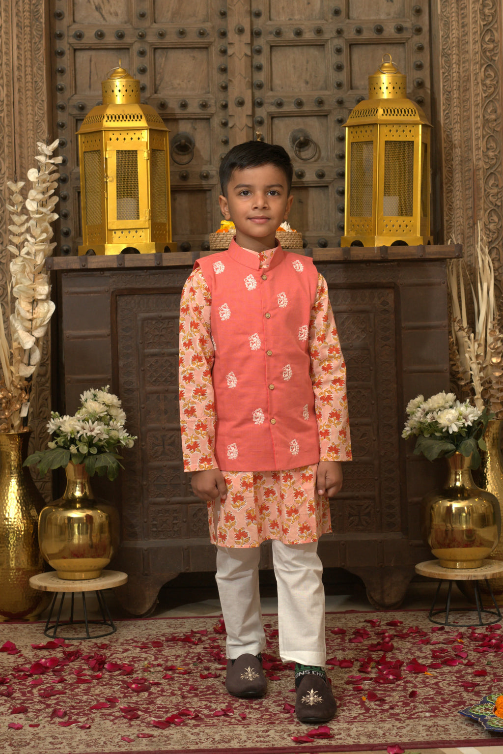 LINEN JACKET SET RUST