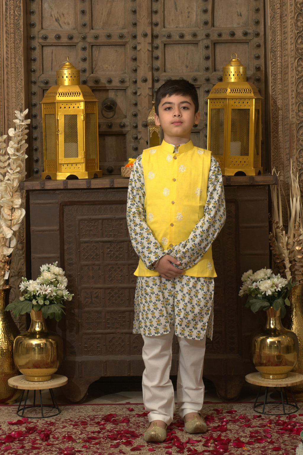 LINEN JACKET SET YELLOW