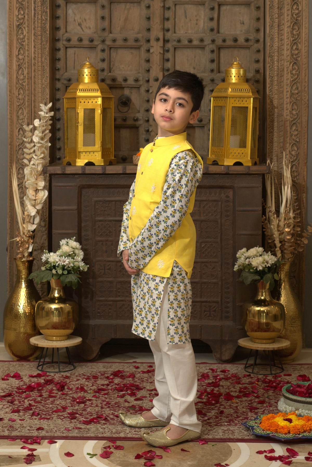 LINEN JACKET SET YELLOW