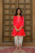 Lehriya Orange Dhoti Set