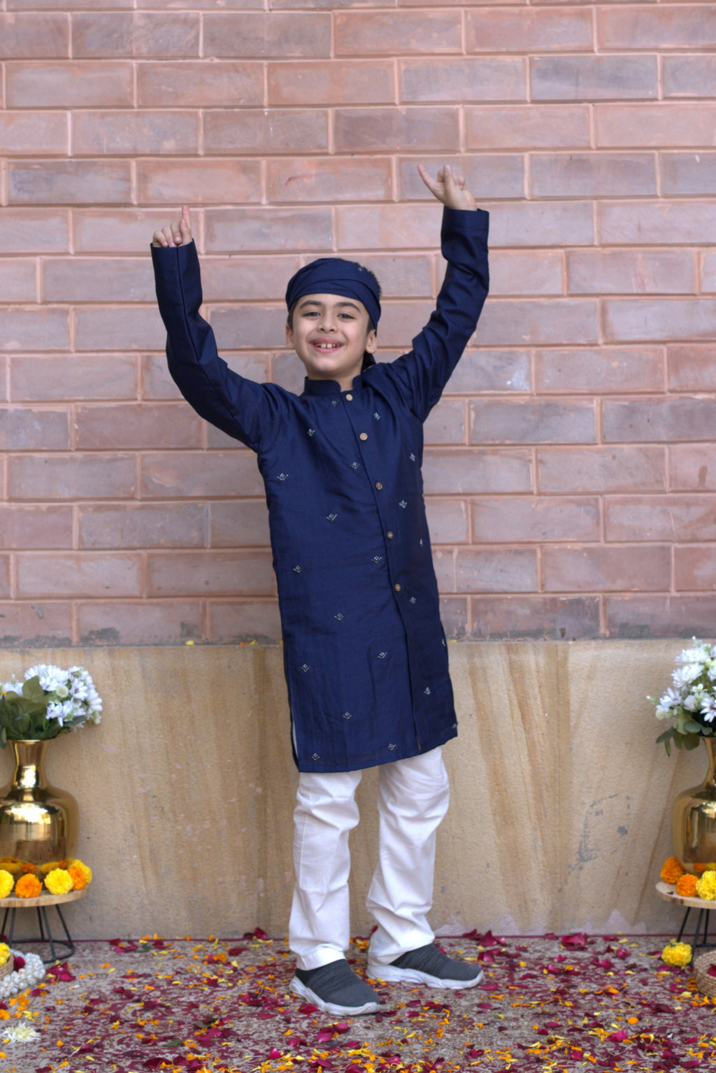 MOONLIGHT FRONTOPEN KURTA SET BLUE