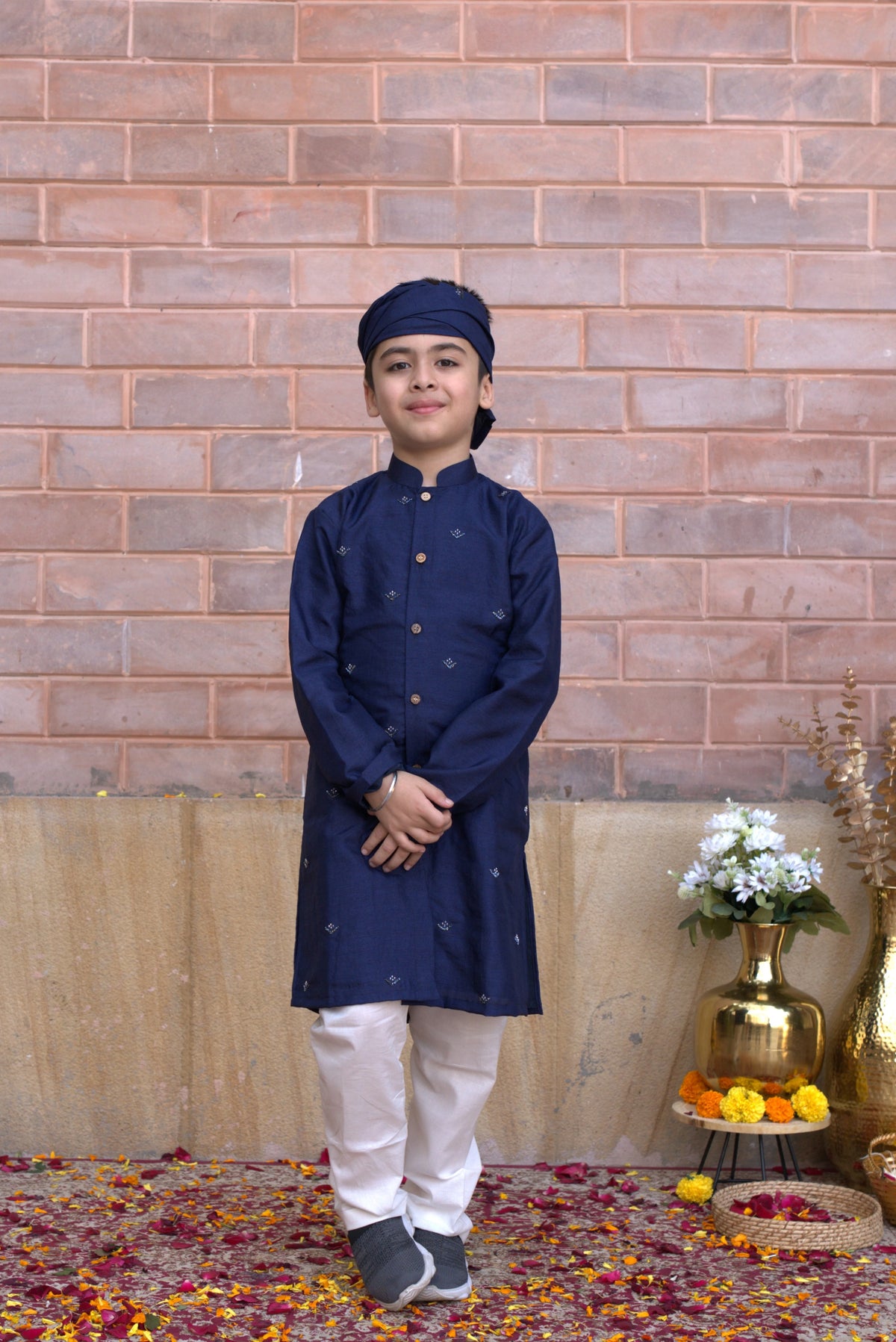 MOONLIGHT FRONTOPEN KURTA SET BLUE