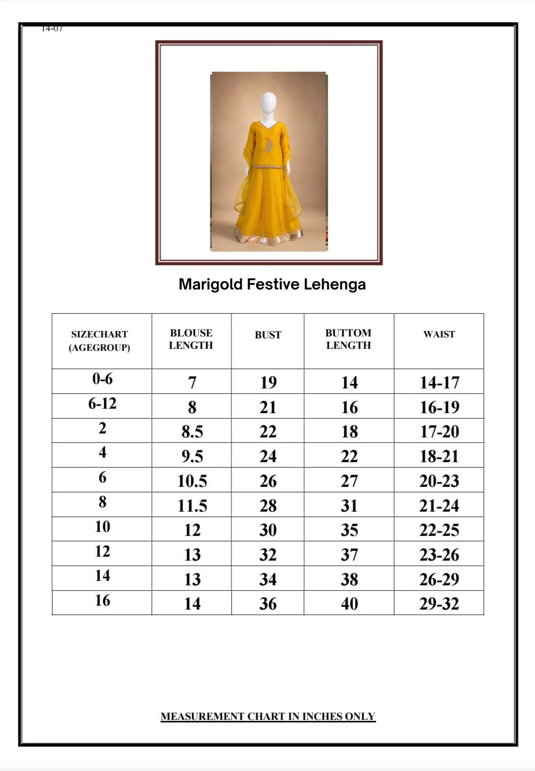 Size Chart