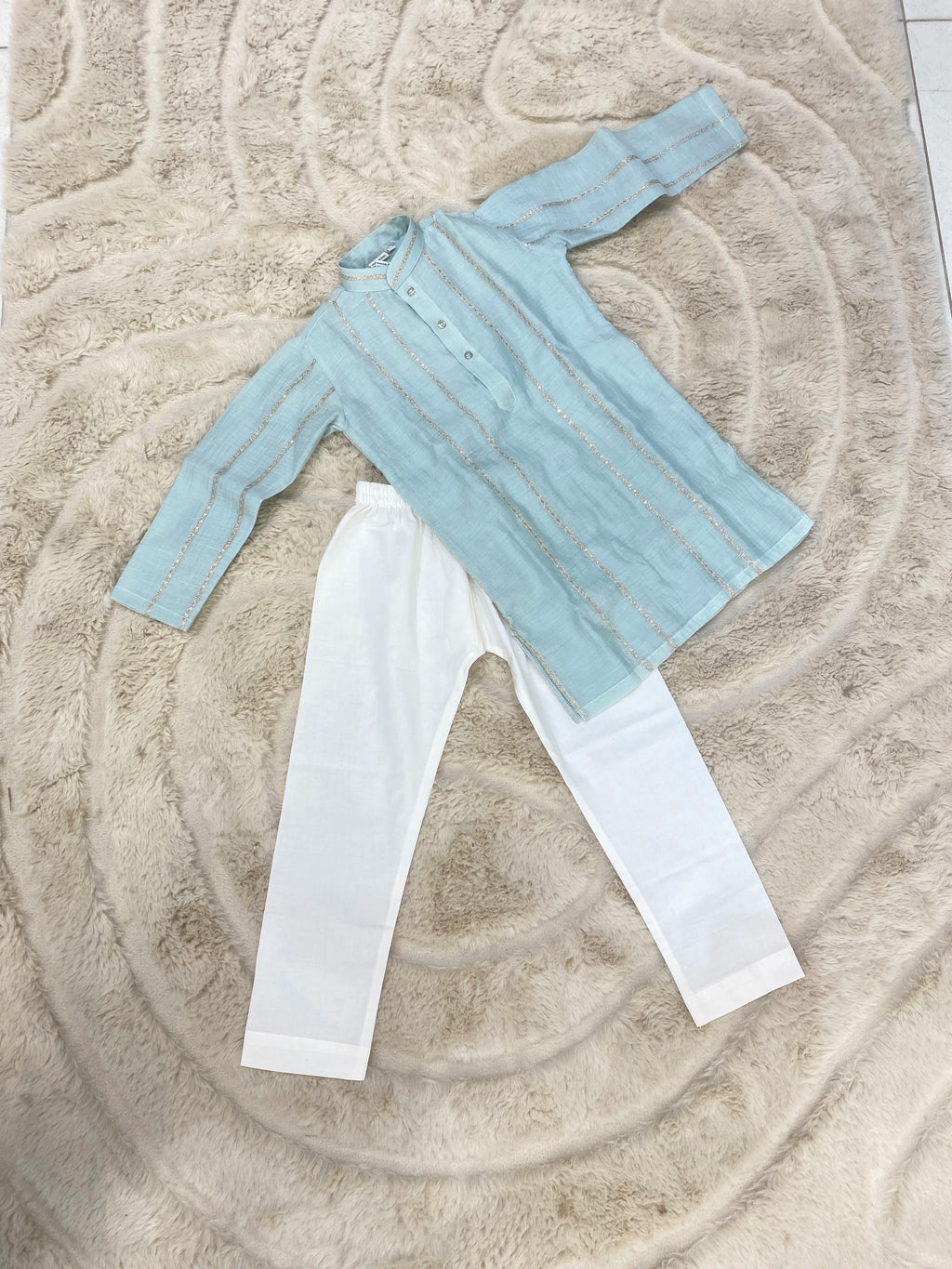 Mul Chanderi Kurta Set for Boys