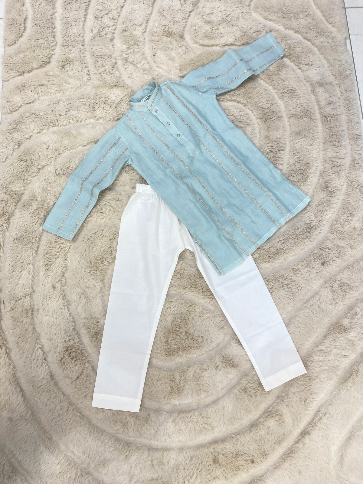 Mul Chanderi Kurta Set for Boys