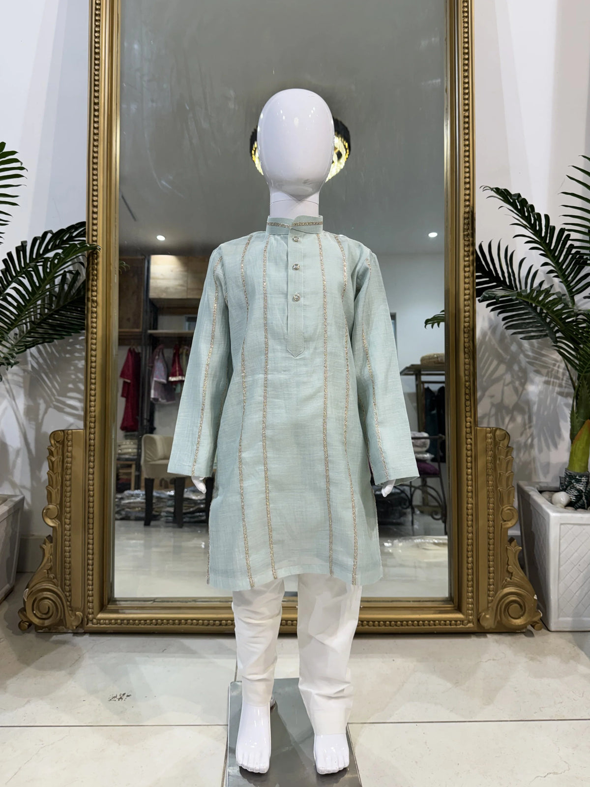 Mul Chanderi Kurta Set for Boys