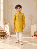 Mustard Yellow Mirror Work Kurta Pant Set