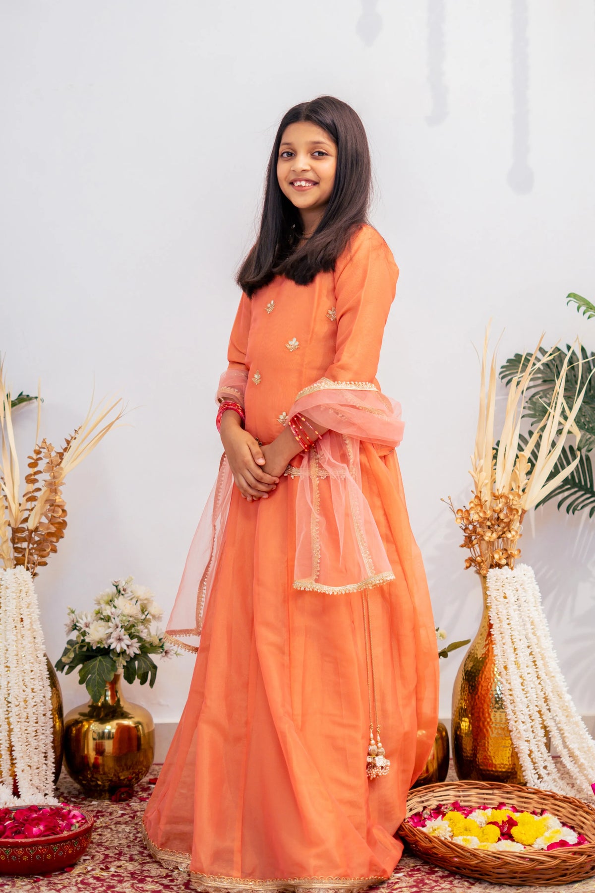 NISHA LEHENGA SET ORANGE