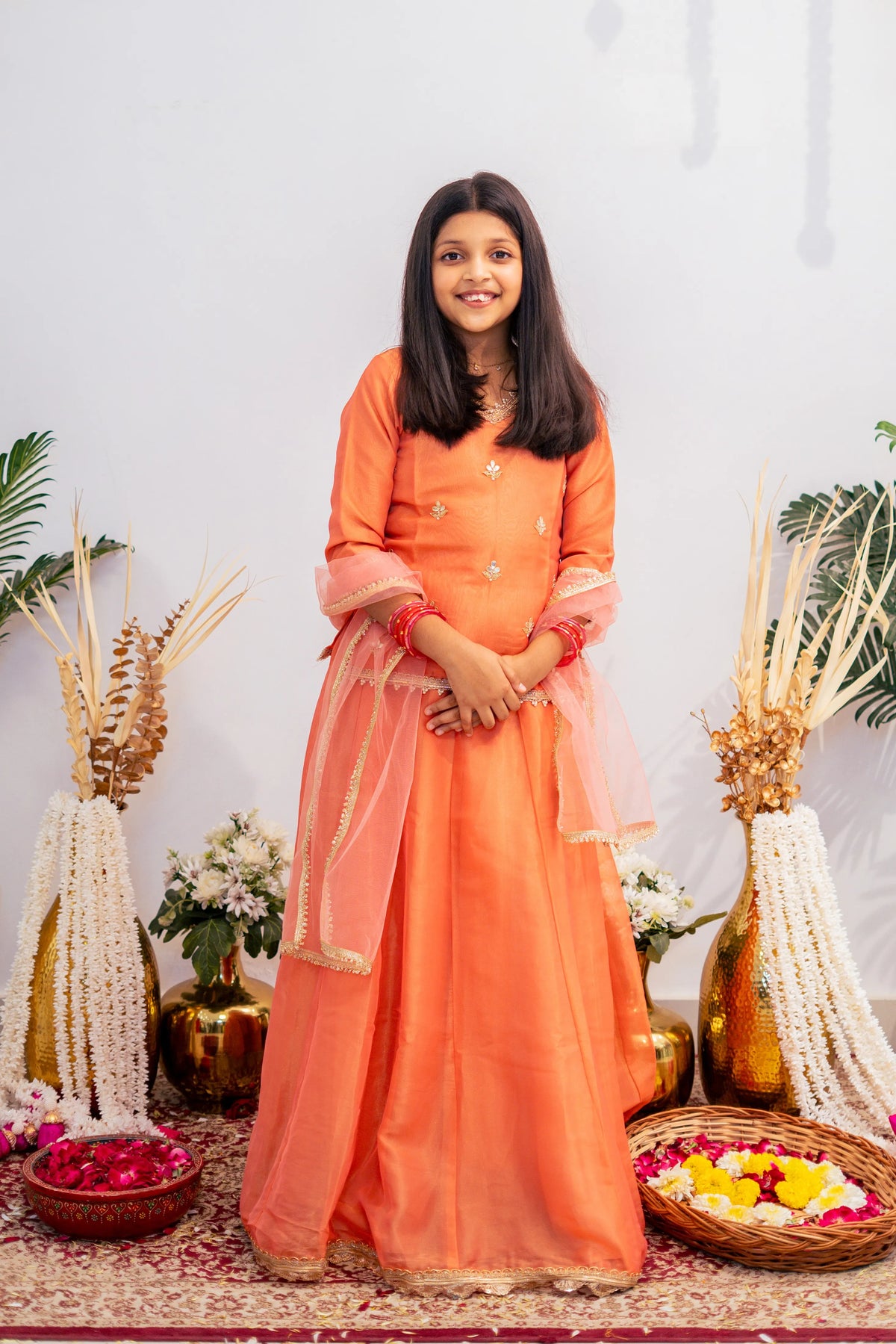 NISHA LEHENGA SET ORANGE