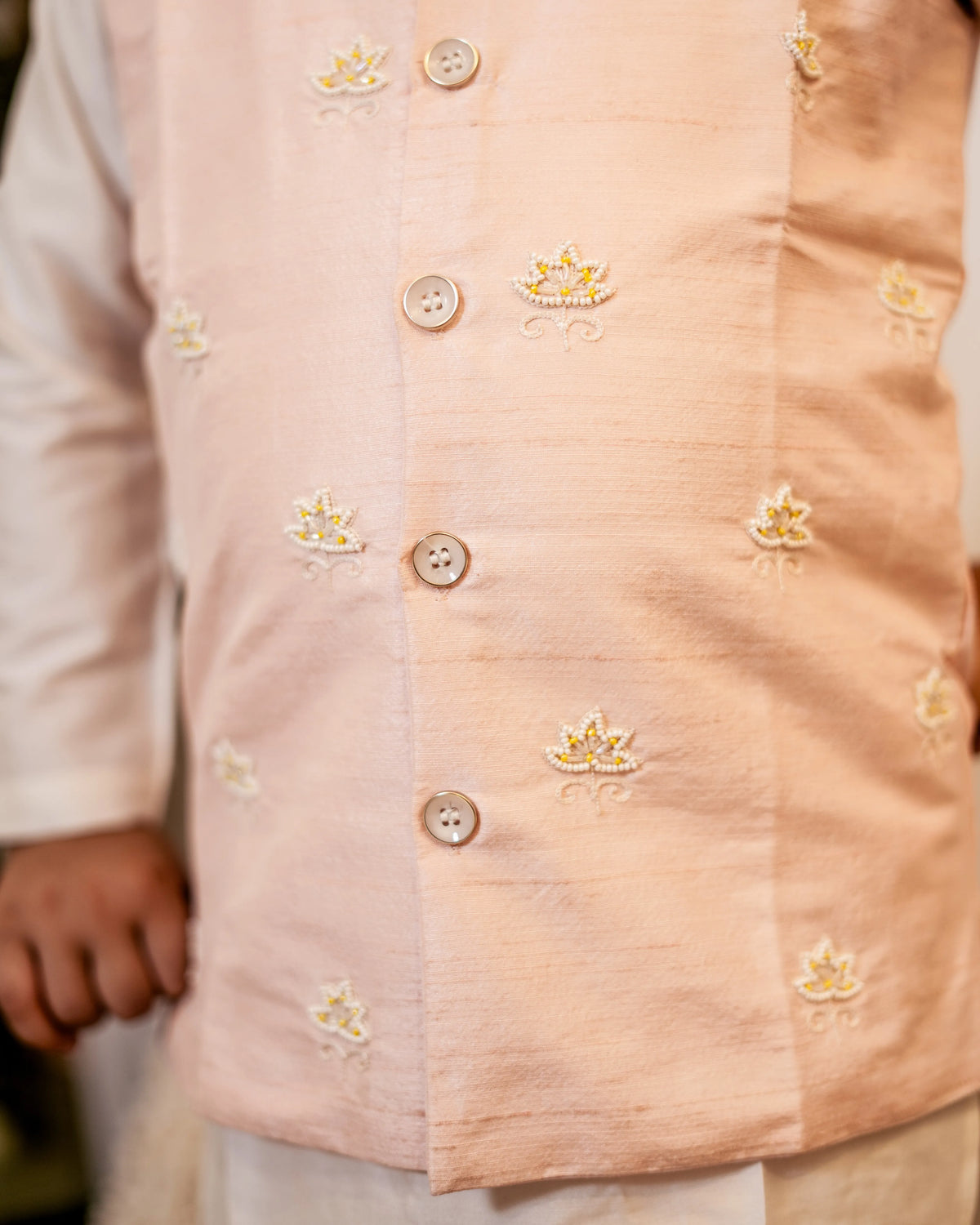 PHOOL JACKET KURTA SET BABY PINK