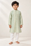 Pastel Green Floral Kurta Pant Set