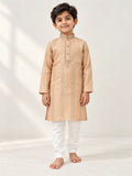 Peach Mul Chanderi Kurta Pant Set