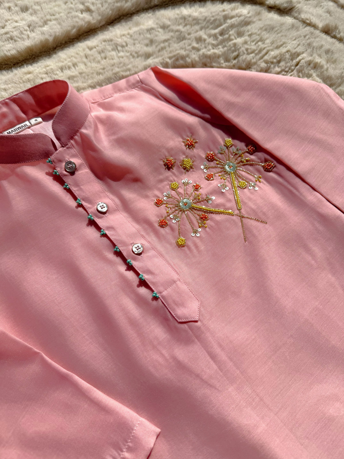 Pink Festive Embroidered Kurta Set