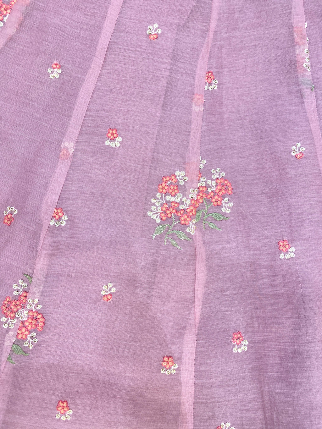 Pink Floral Mul Lehenga Set