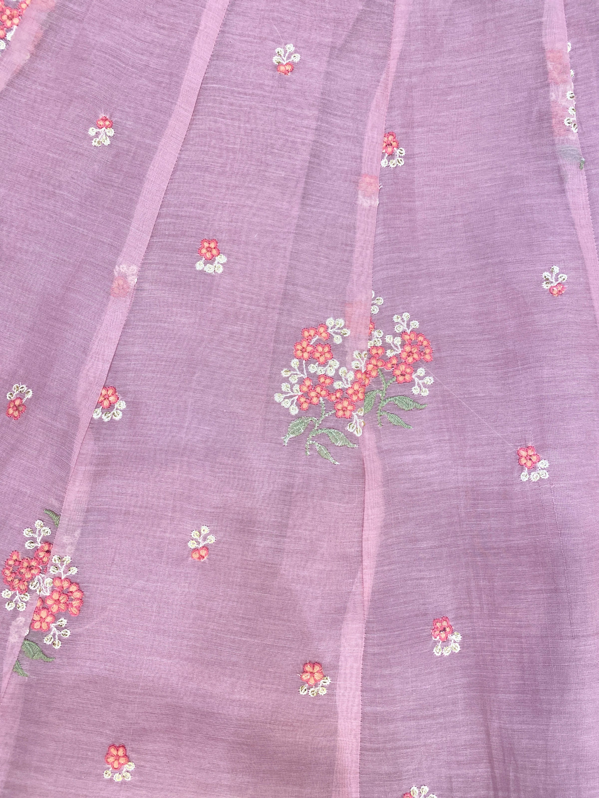 Pink Floral Mul Lehenga Set