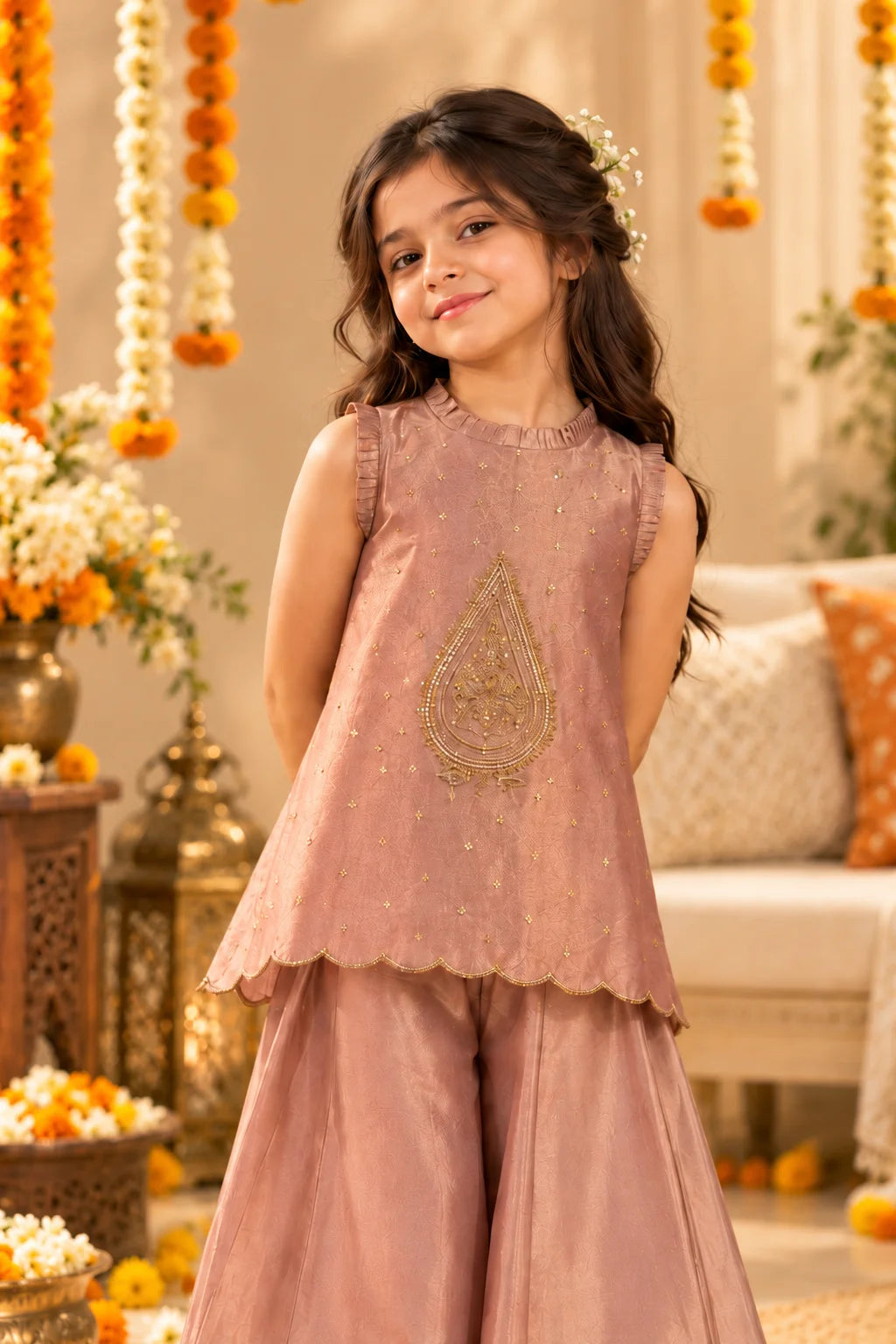 Noorani Pink Indo-Western Sharara Set