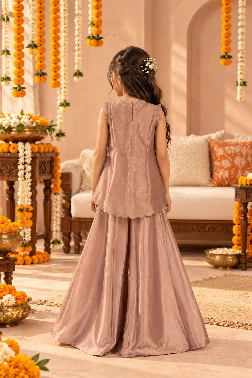 Noorani Pink Indo-Western Sharara Set