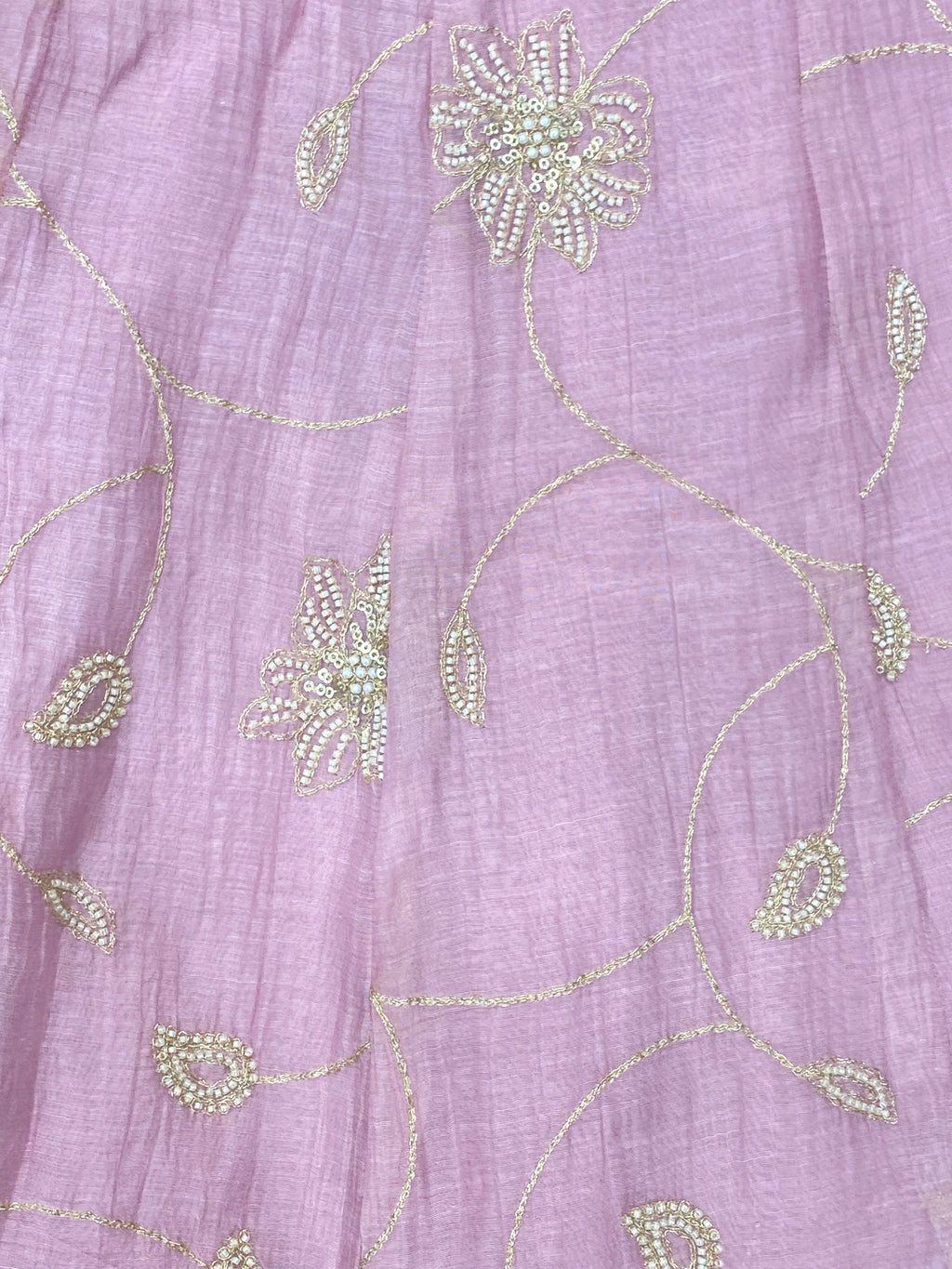 Pink Mul Chanderi Lehenga Set