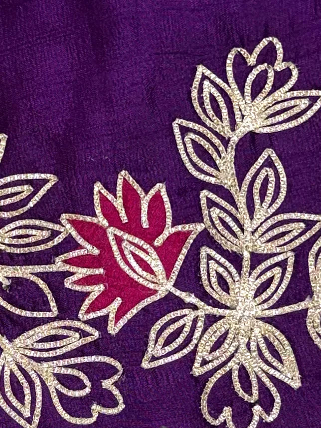 Purple Floral Gota Work Lehenga Set